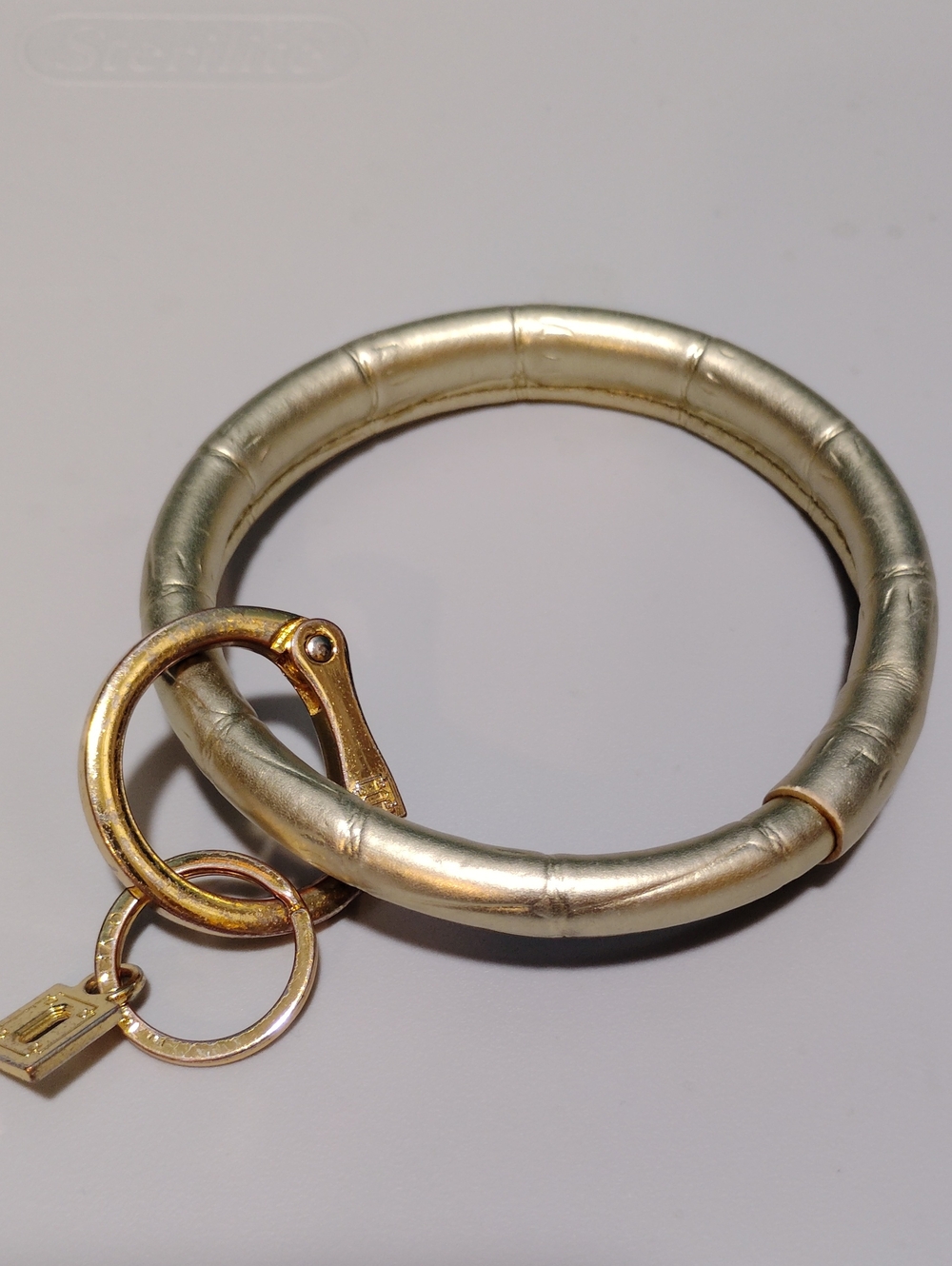 Big O Gold Leather Wrap Keyring Bracelet